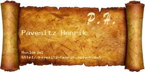 Pavesitz Henrik névjegykártya